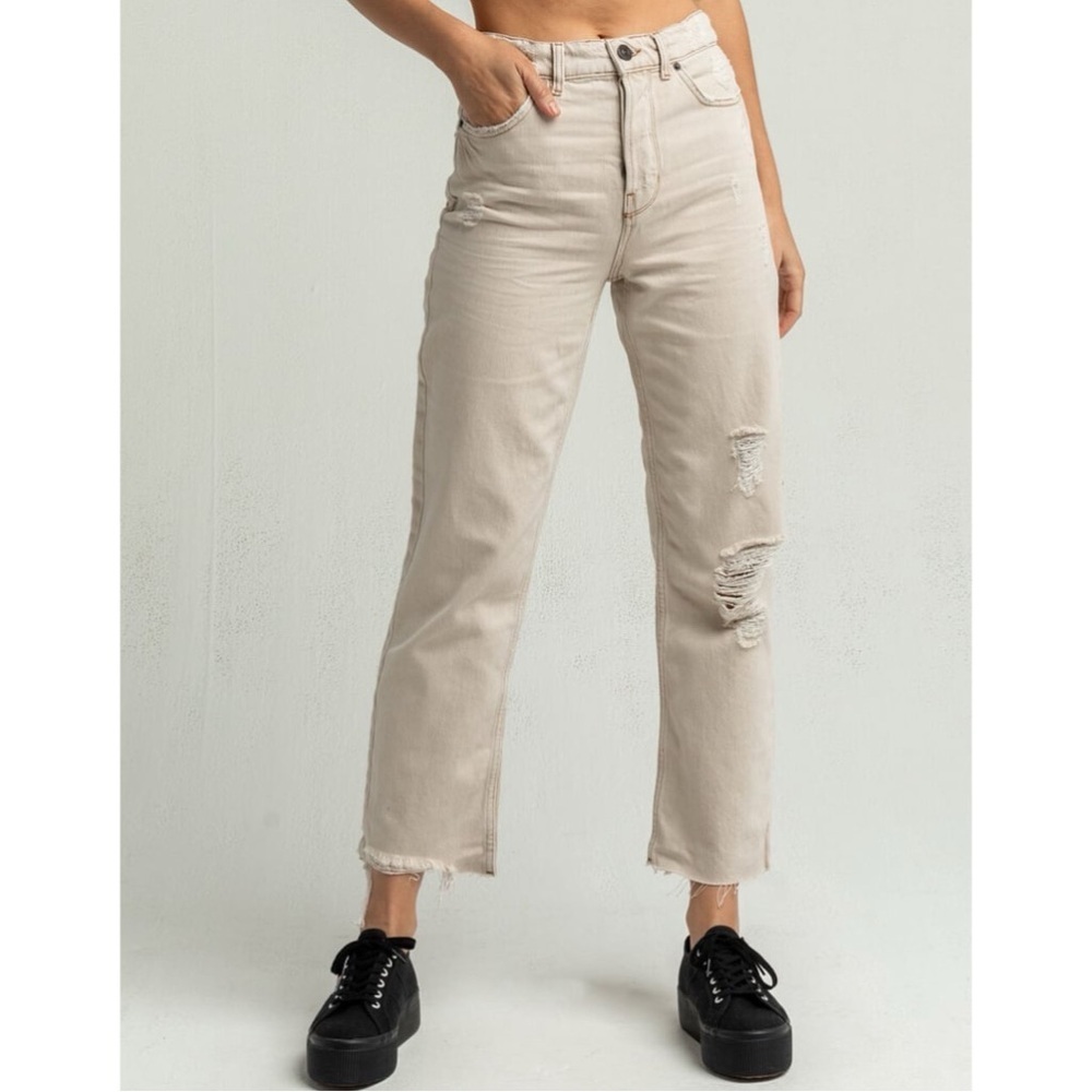BDG Jeans Pants Cream Destroyed Pax 27 Distressed